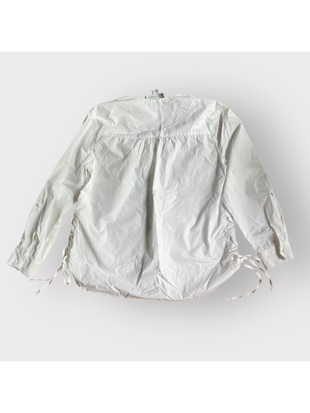 Mare Mare Anthropologie Size M White Henriette Lace Up Tunic Button Down Shirt - Picture 4 of 10